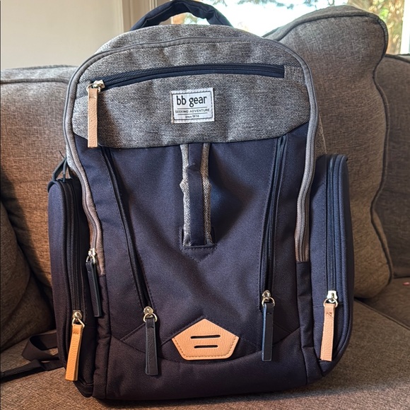 Navy and Gray Men's Backpack - Picture 1 of 13